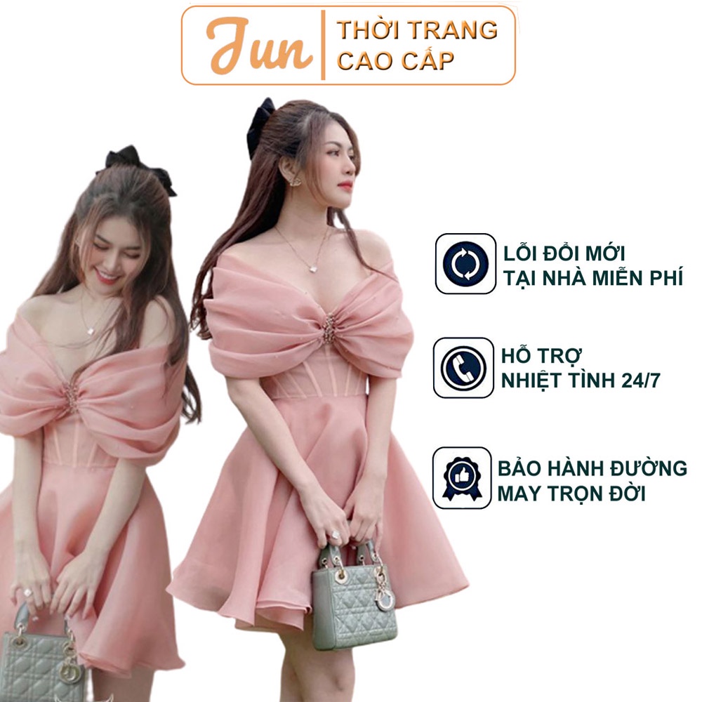 Váy nữ đầm xương cá trễ vai hai màu sang chảnh cho chị em lựa đi du lịch dạo phố theo cách mới trẻ trung - 058