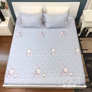 Bộ Ga Gối Lụa Tencel Mèo Cute  ( Ảnh thật 100%)