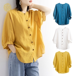Áo Sơ Mi Nữ Dài Tay Cổ Bẻ Form Rộng Thời Trang Hàn