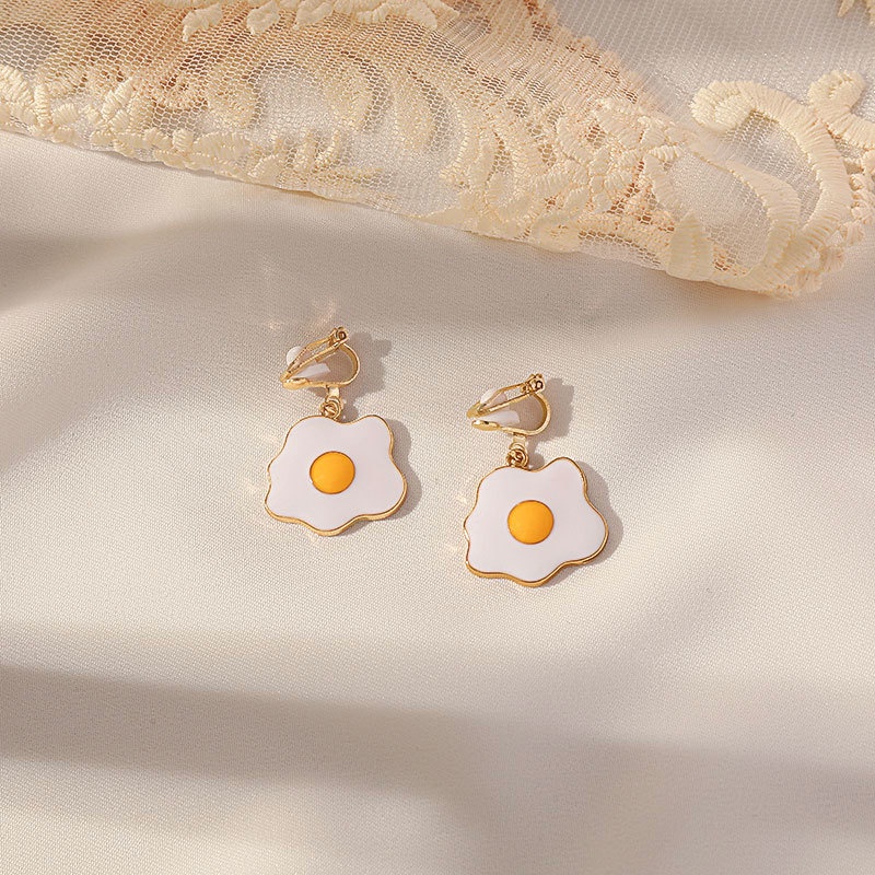 Khuyên Kẹp Vành Tai Họa Tiết Trái Cây/Hoa/Trái Tim Hình Học Đính Ngọc Trai Nhân Tạo Thời Trang