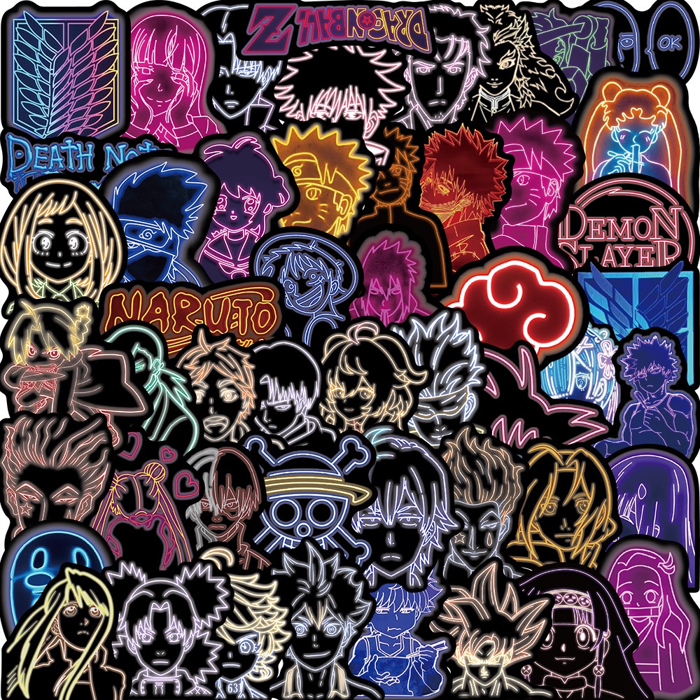 100/50/25/10 miếng dán hoạt hình Attack on Titan trang trí laptop điện thoại