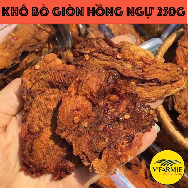 Khô bò giòn hồng ngự 100k/ hộp 250g