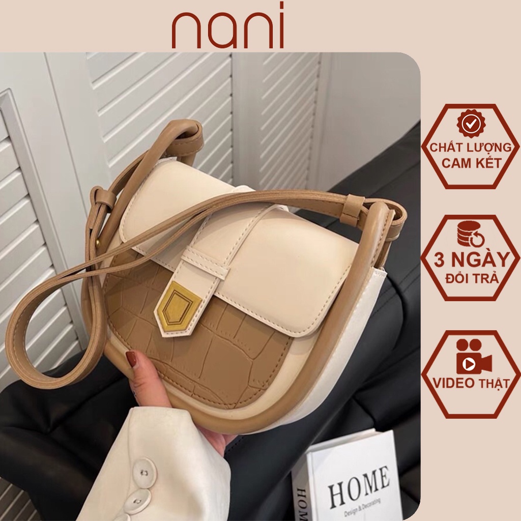 Túi xách nữ hàn quốc đeo chéo nữ da dày bọc viền 1 dải dáng tròn HT120