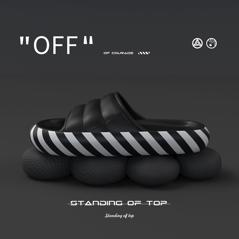 OFF WHITE Dép quai ngang chống trượt thoải mái cho nam nữ