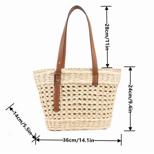 Túi Cói Đan Dây Da Được Yêu Thích Nhất - Phong Cách Vintage, Giao Hàng Nhanh 1h tại Đà Nẵng, Lỗi 1 Đổi 1