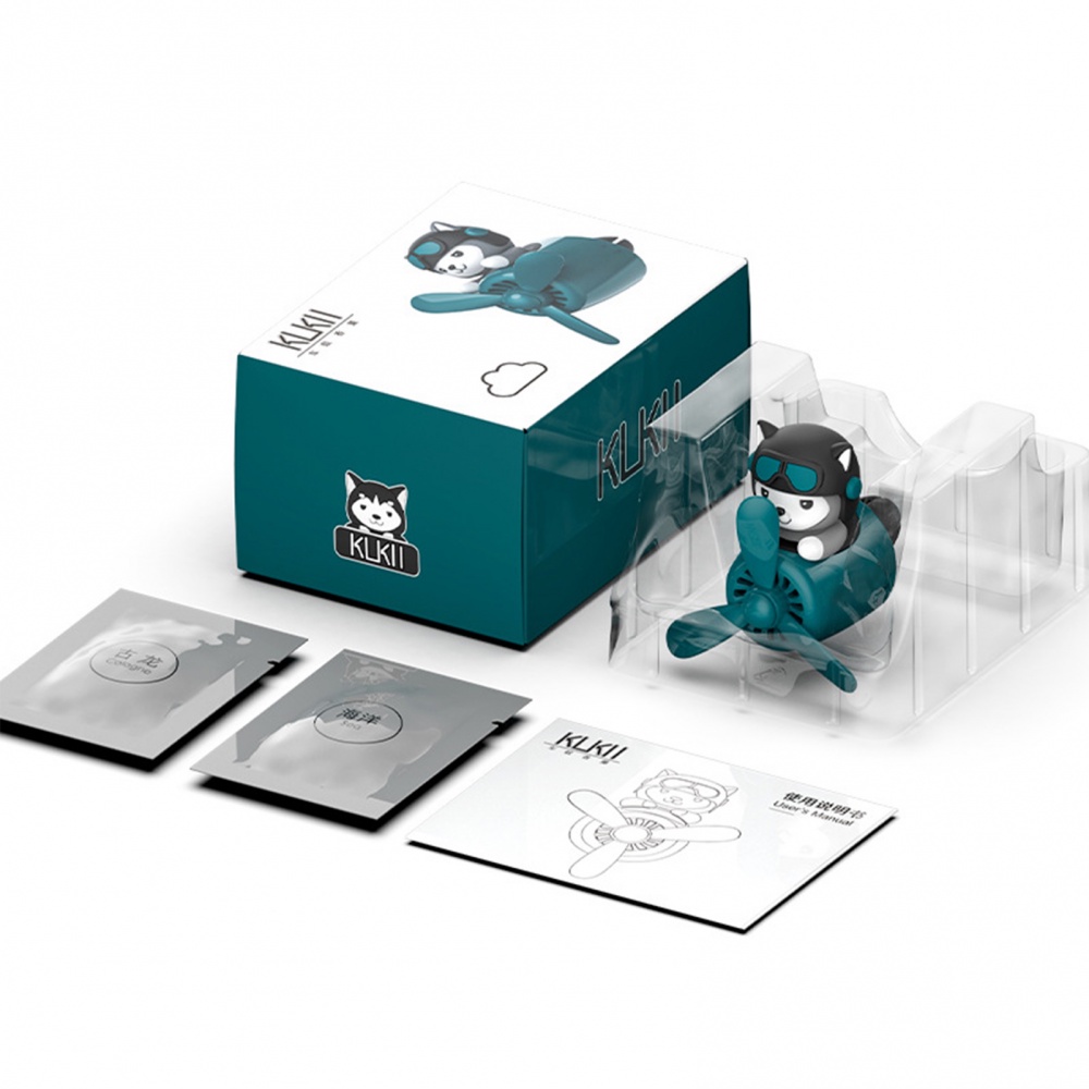 Quạt Khuếch Tán Hương Thơm Gắn Điều Hòa Xe Hơi Hình Chó Husky Kiểu Retro Hoài Niệm &amp; Lãng Mạn