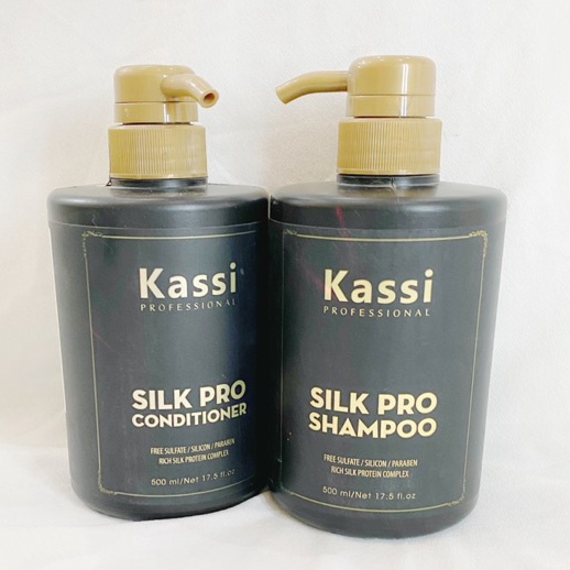 Dầu gội xả phục hồi tóc hư tổn Kassi Silk Pro 500mlx2