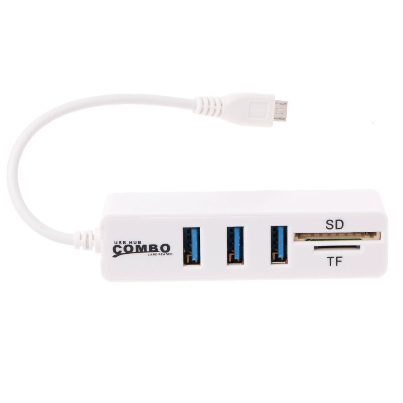 Bộ Chia 3 Cổng Usb 2.0 Tích Hợp Đầu Đọc Thẻ Nhớ Otg Sd / Tf