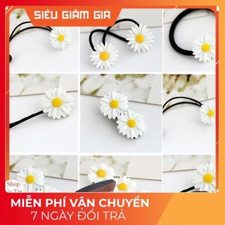 [Giá sỉ] Dây buộc tóc đính hoa cuc siêu xinh cho các nàng, Kẹp tóc Cúc Hoạ Mi siêu Hot