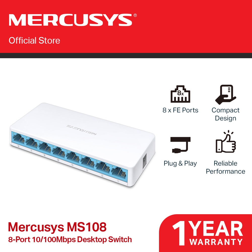 Bộ Chia Mạng Switch 8 Cổng Mercusys MS108 chính hãng