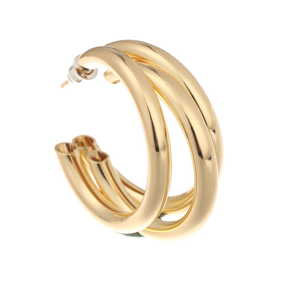 Đôi khuyên tai kim loại nhiều kiểu dáng hình học tùy chọn thời trang