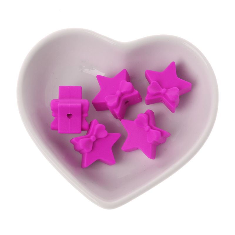 Đồ Chơi Xỏ Hạt Cườm Đầy Màu Sắc Hình Ngôi Sao Năm Cánh Bằng Silicone Dành Cho