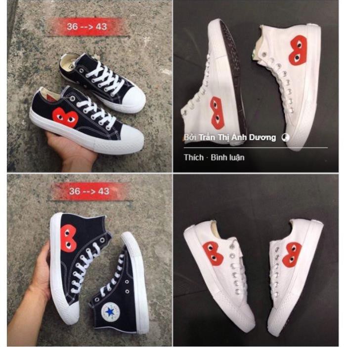 . [ FULL BOX ] Giày convers play heart 2 màu cao thấp uy tín : -vn11