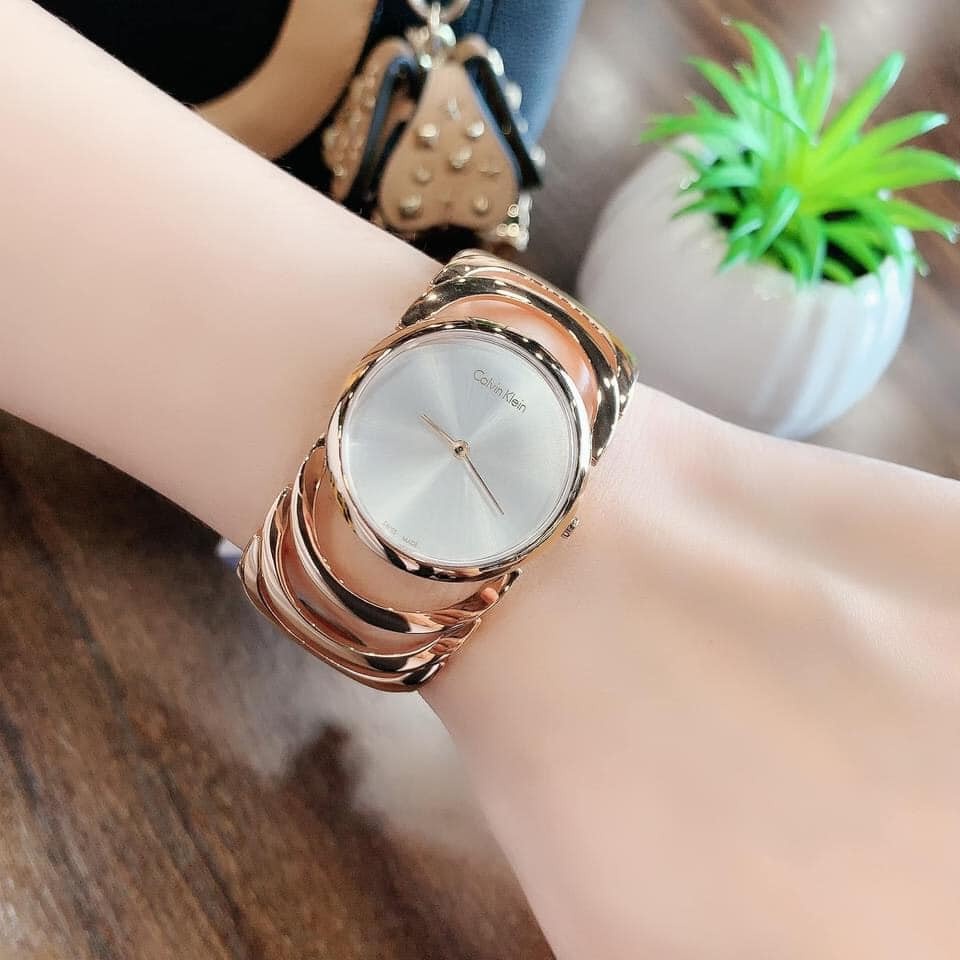 Đồng hồ nữ Calvin Klein K4G23626 mặt tròn màu vàng hồng size 30 mm