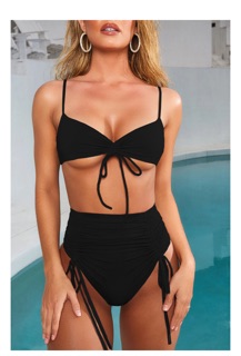 [BKN401] <ÂU> SET BIKINI ĐEN/CAM NEON (LỌT KHE) (CẠP CAO)
