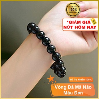 Vòng tay đá phong thủy may mắn màu đen, vòng đeo tay phong thủy phù hợp cho nam và nữ - Tặng hộp đựng, dây dự phòng
