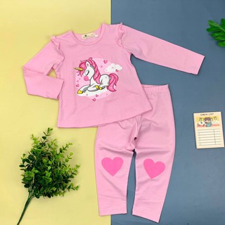 Bộ cotton bé gái hình Pony, cầu vồng Size1-10T