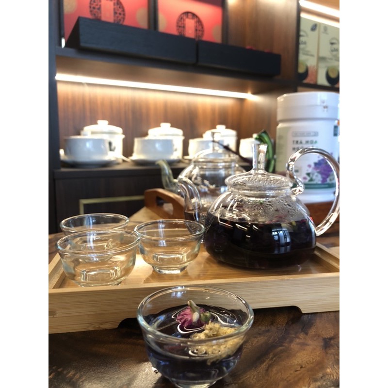 Bộ ấm trà thuỷ tinh 300ml + chén trà