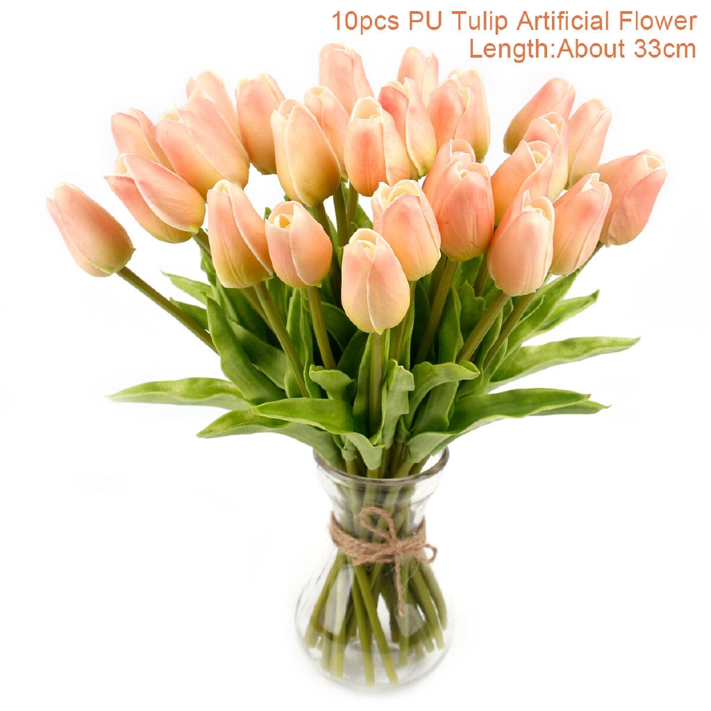 Set 10 Hoa Tulip Giả Để Trang Trí