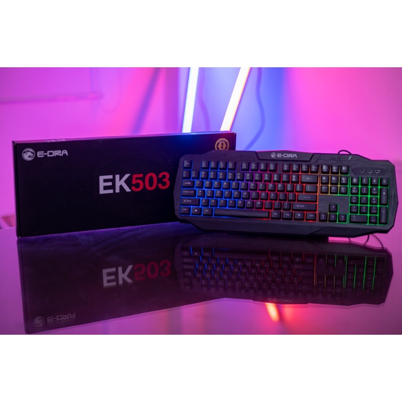 Bàn phím giả cơ E-dra EK503 chống nước/ led Rainbow BH 2 năm