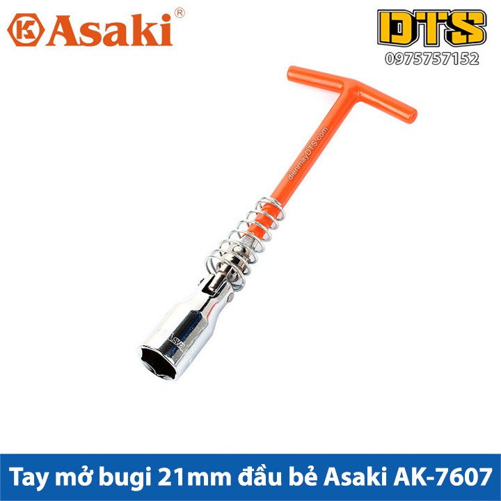 Tay mở bugi 21mm đầu bẻ Asaki AK-7607