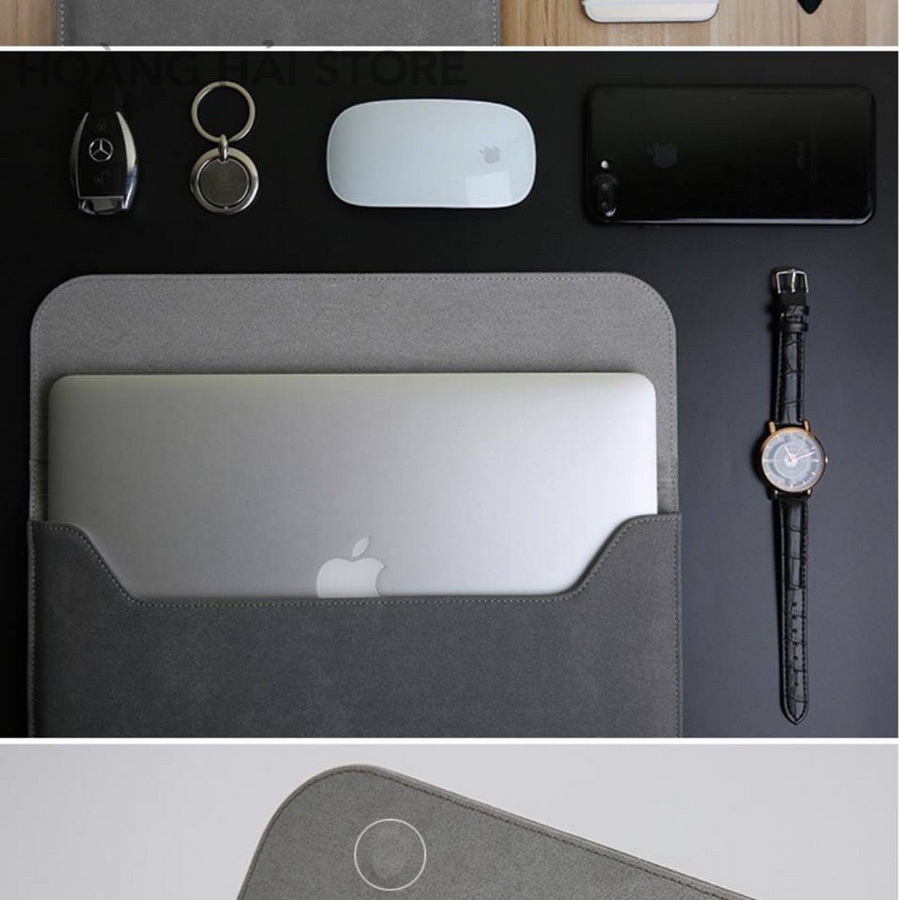 Bao da chống sốc cho macbook, laptop, surface kèm ví đựng phụ kiện