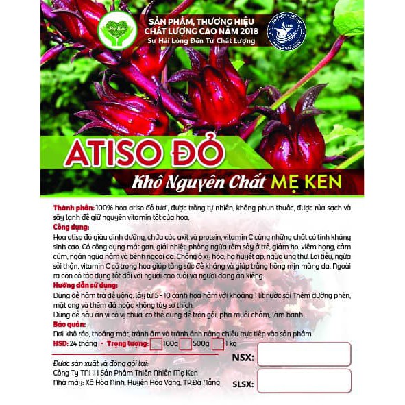 Hoa Atiso Đỏ Sấy Khô Chất Lượng Mẹ Ken