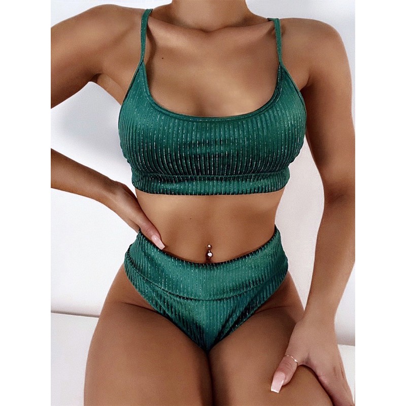 bikini 2 mảnh xanh lá óng ánh