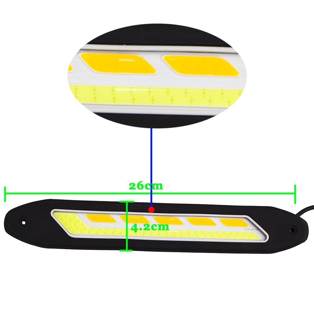 Set 2 Đèn Pha LED DRL Ánh Sáng Trắng / Vàng Chống Nước Linh Hoạt Có Đèn Xi Nhan Cho Xe Hơi