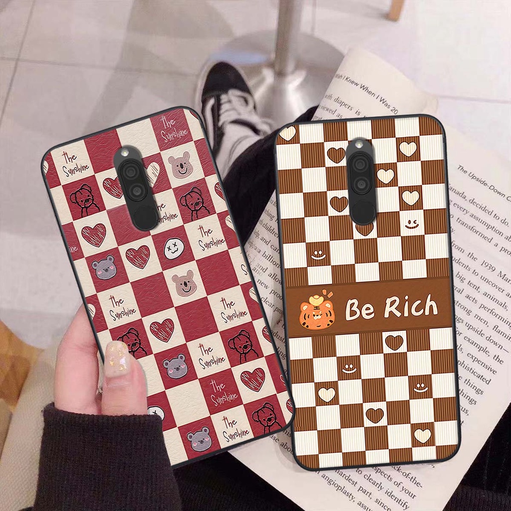 Ốp Xiaomi Redmi 8 gấu Bear rick caro vuông thời trang siêu đẹp