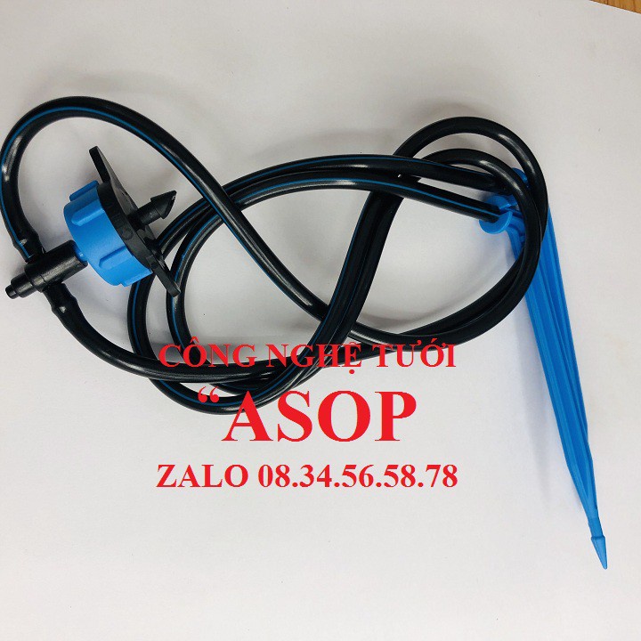 Bán 10 Bộ tưới nhỏ giọt 2 que cắm 10CM CÓ ĐẦU TƯỚI BÙ ÁP CÓ RỈ 8L-H chất lượng tốt.