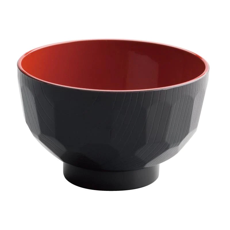 Daiso Chén Kiểu Nhật Yamanaka-Nuri 11Cm Soup Bowl Outside Black And Inside Vermilion And Tortoise Shell Pattern