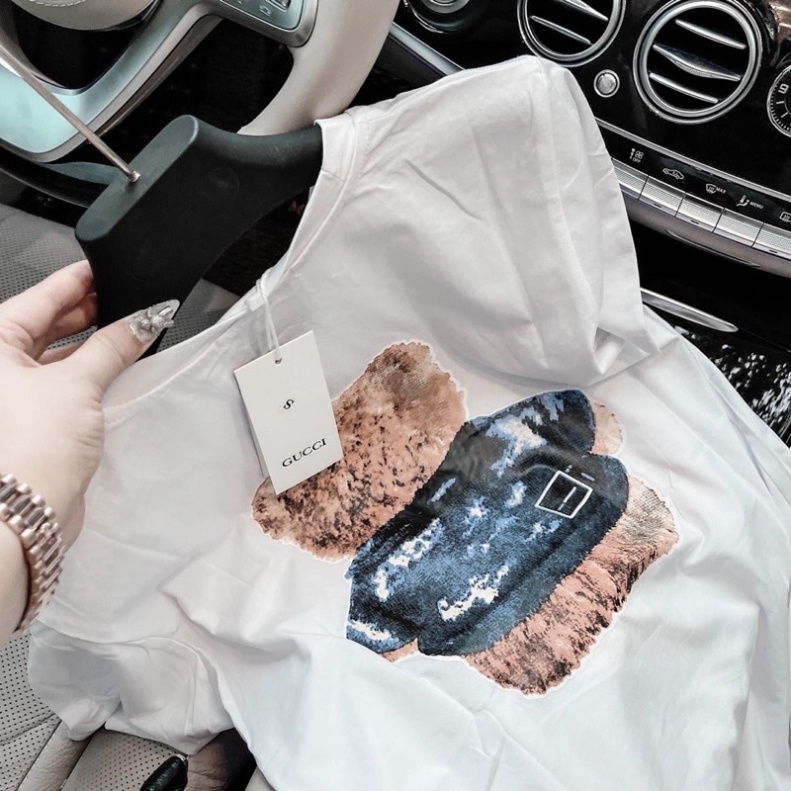 Áo Phông Hình Gấu 2 Màu đen - trắng