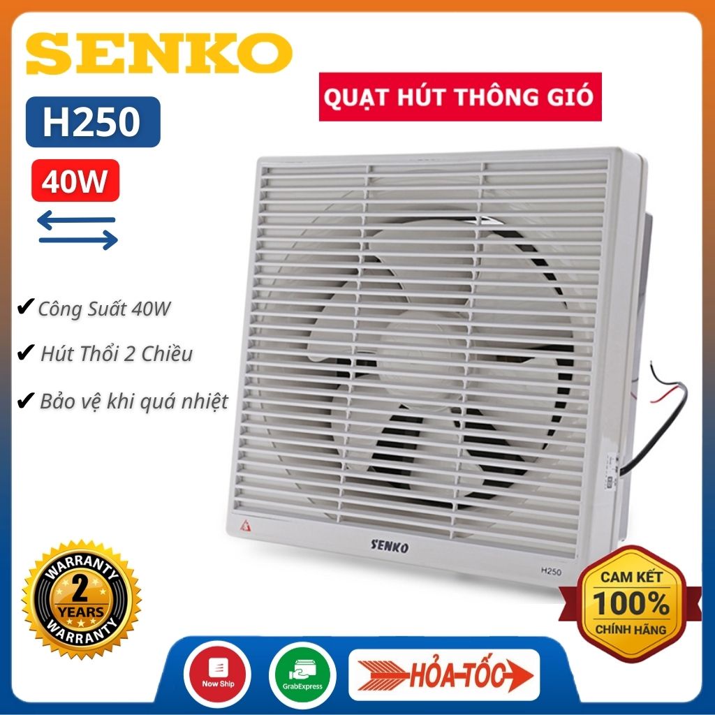 quạt hút mùi senko H250 , quạt thông gió hai chiều , gắn tường , thanh lọc không khí , bếp , nhà vệ sinh - Xiaomi NĐ