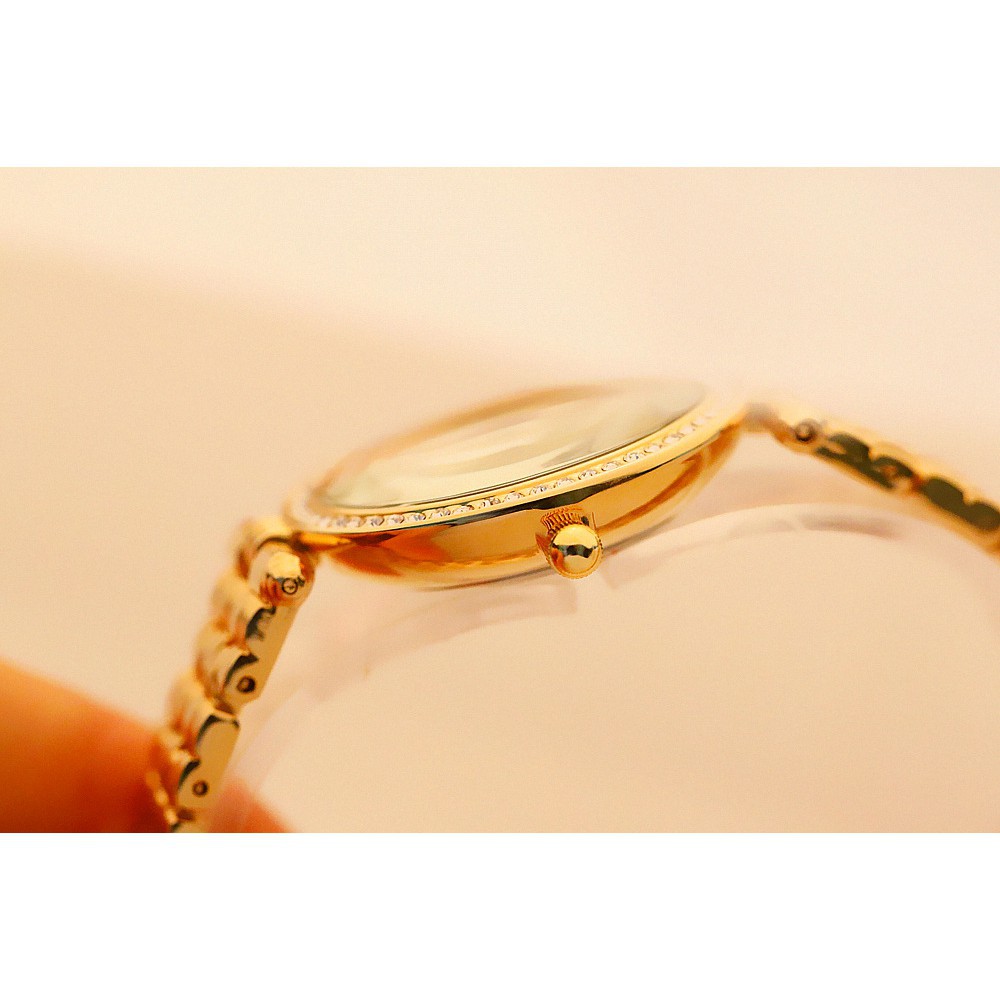 Đồng hồ nữ Bee Sister FA1552 dây thép cao cấp mặt tròn đính đá Bán lẻ giá sỉ