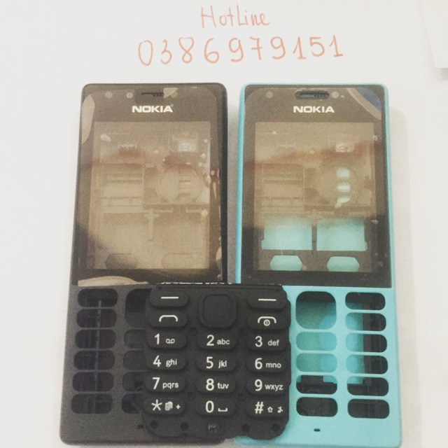 Vỏ Nokia 216 mặt trước nắp sau(mt-ns) đen có kèm phím và ko kèm phím.