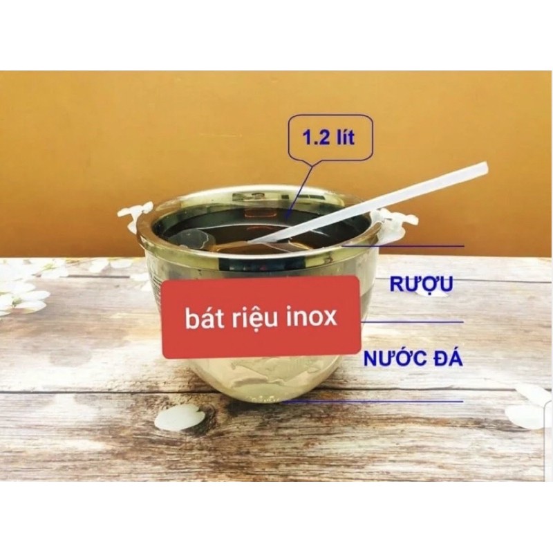 [FREE SHIP] Bộ Bát Đựng Rượu Và Ướp Lạnh inox- Dụng Cụ Ướp Lạnh Trái Cây Và Rượu inox Tặng Kèm Muỗng Múc