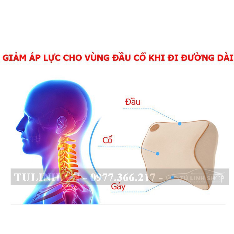 Gối tựa đầu cao cấp ô tô, chất liệu cao su non cực êm!