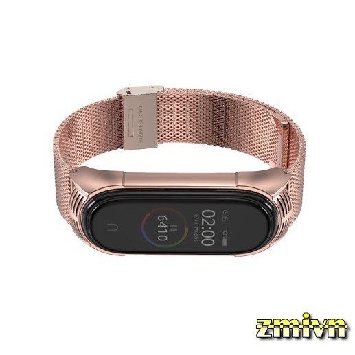 Dây đeo kim loại dành cho Xiaomi Miband 3 Miband 4 (bản Plus)