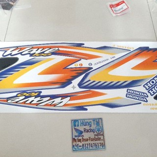 Bộ tem xe WAVE thái 100 2002 vàng cam