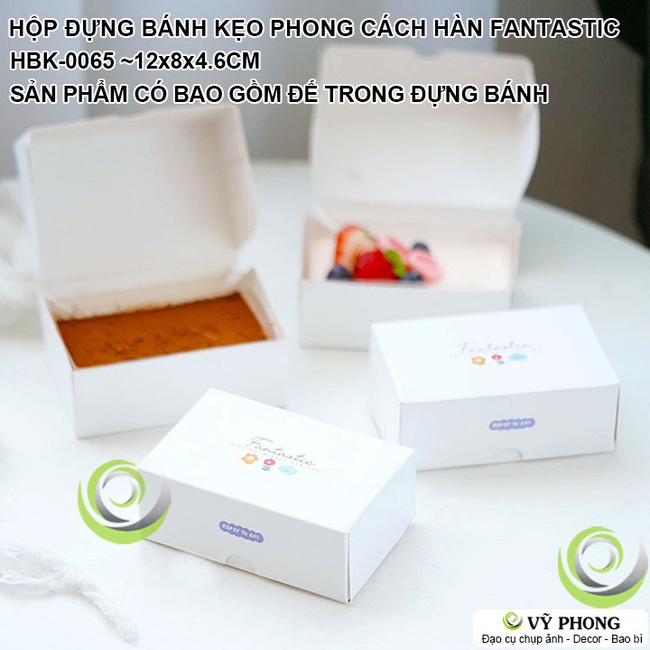 SET 5 HỘP ĐỰNG BÁNH KẸO + ĐẾ LÓT NHỰA TRONG PHONG CÁCH HÀN QUỐC ĐỂ BÁNH KEM TIRAMISU HBK-0065