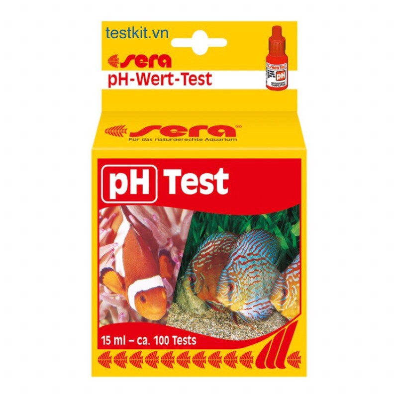 Test Sera đo chỉ số PH của nước.