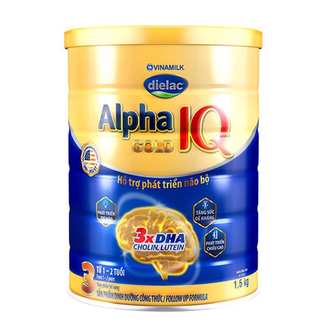 Sữa bột Vinamilk Dielac Alpha Gold IQ Step 3 - Hộp thiếc 1500gr