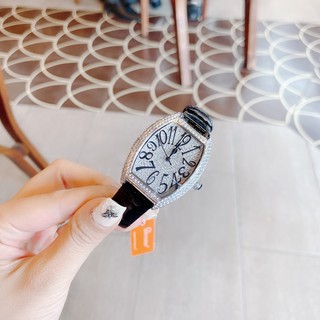 Đồng Hồ Davena Nữ Dây Da Đen 36mm Silver Authentic
