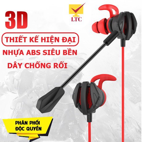 Tai nghe chơi game điện thoại, máy tính G6 Super BASS âm thanh cực đã, tai phone gaming có mic rời, LTC