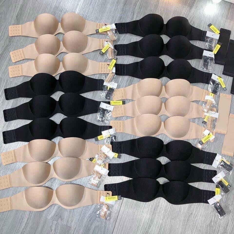 Áo ngực ko dây - áo cup ngực - áo bra không dây màu nude đen, KC House
