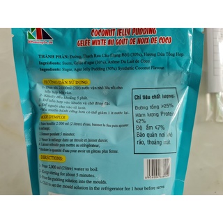 [TÚI LỚN 560g – hương DỪA] BỘT THẠCH RAU CÂU PHA SẴN RC3K Agar Jelly Pudding Coconut Flavour (vvk-hk)