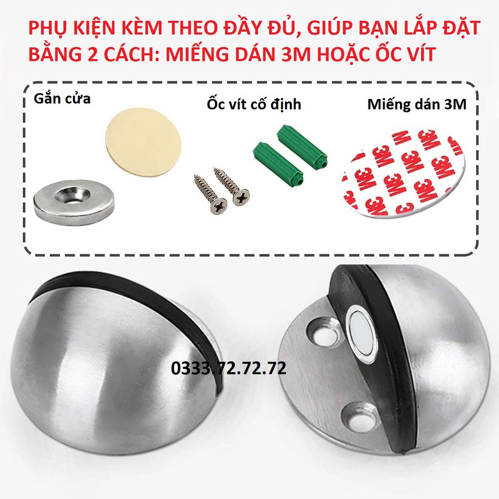 Chặn Cửa Bán Nguyệt - Có Nam Châm, Chặn Cửa Đi, Chặn Cửa Gỗ, Chặn Cửa Chống Va Đập Kiểu Dáng Thon Gọn, Chắc Chắn