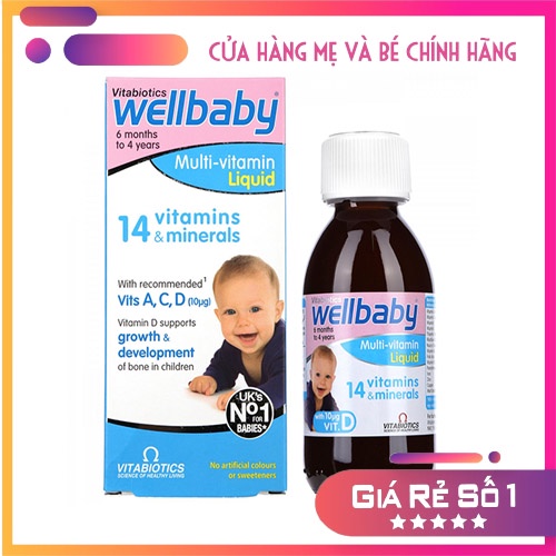 Siro bổ sung Vitamin tổng hợp Multi Vitamin WellBaby Liquid cho bé 150ml