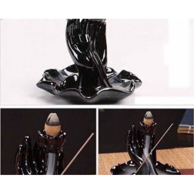 Thác Khói Trầm Hương Hình Bàn Tay Phật